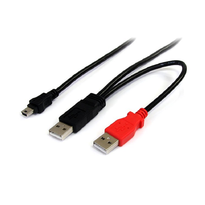 StarTech USB2HABMY6 6 ft USB Y Cable for External Hard Drive - USB A to mini B